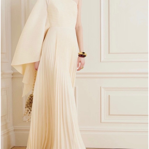 Solace London Dresses & Skirts - Elegant One-Shoulder Cream Pleated Evening Dress SOLACE LONDON